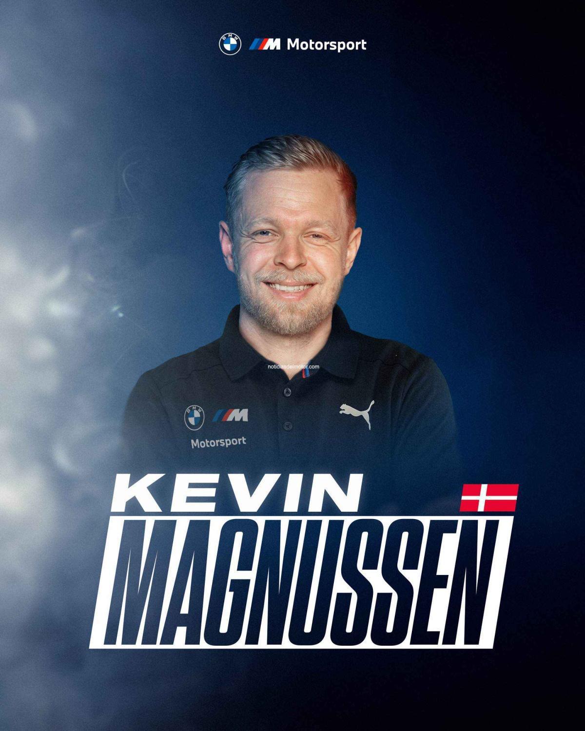 BMW M MOTORSPORT FICHA AL PILOTO DE FÓRMULA 1 KEVIN MAGNUSSEN PARA SU PROGRAMA DE RESISTENCIA LMDH