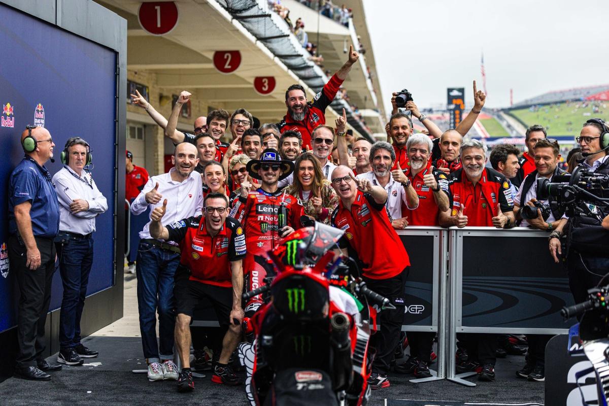 Francesco Bagnaia y el Ducati Lenovo Team conquistan la victoria en el Gran Premio de las Américas en el COTA. Caída y retirada de Marc Márquez