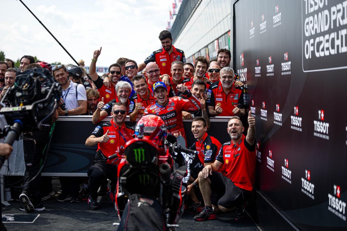 Triunfo para Márquez en Brno que reescribe una parte de la historia de Ducati. Triunfo para Márquez en Brno que reescribe una parte de la historia de Ducati.