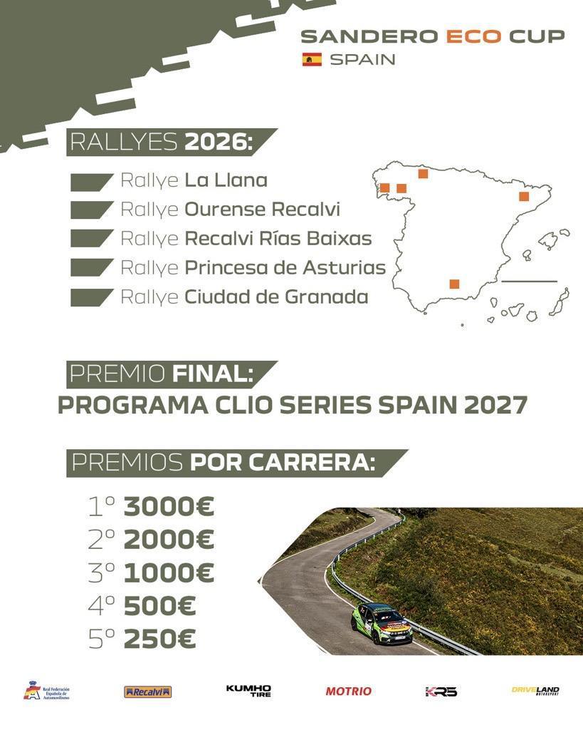 DACIA CREA POR PRIMERA VEZ UN CAMPEONATO MIXTO DE RALLYES: LA RENOVADA SANDERO ECO CUP SPAIN DACIA CREA POR PRIMERA VEZ UN CAMPEONATO MIXTO DE RALLYES: LA RENOVADA SANDERO ECO CUP SPAIN