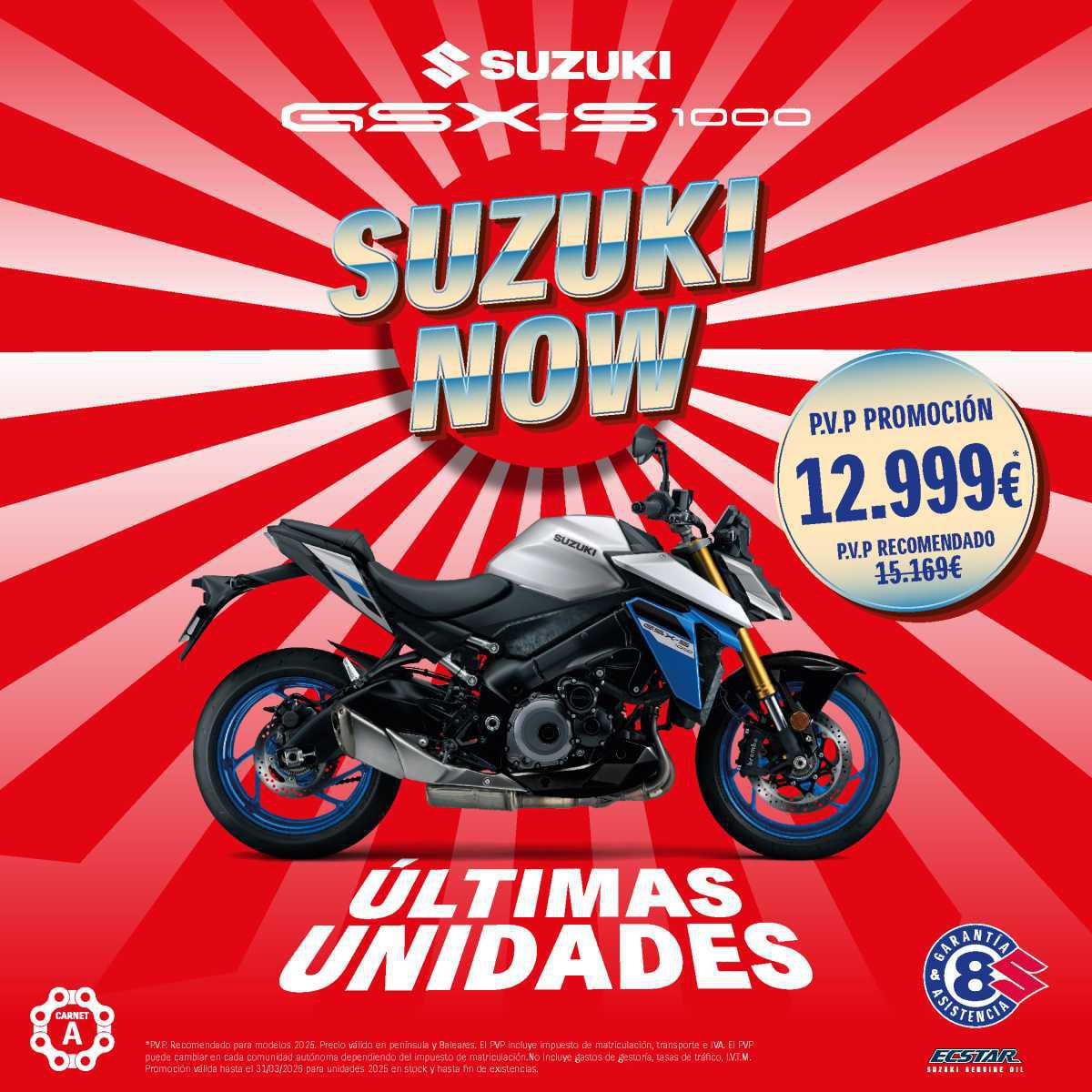 ÚLTIMA OPORTUNIDAD PARA APROVECHAR LAS PROMOCIONES “SUZUKI NOW”