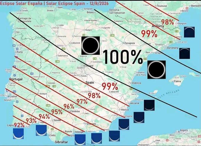 AMDA RECOMIENDA PLANIFICAR LOS DESPLAZAMIENTOS Y EXTREMAR LA PRUDENCIA ANTE EL ECLIPSE SOLAR DEL 12 DE AGOSTO