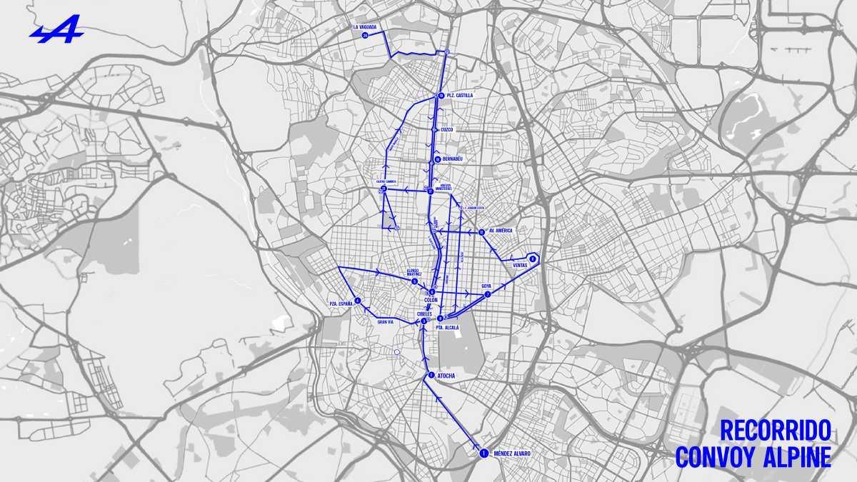 EL FÓRMULA 1 DE ALPINE RECORRE MADRID INAUGURANDO LA CUENTA ATRÁS PARA EL REGRESO DEL GP A LA CAPITAL