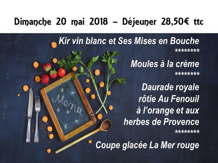 Menu du Dimanche 20 mai 2018 (déjeuner)