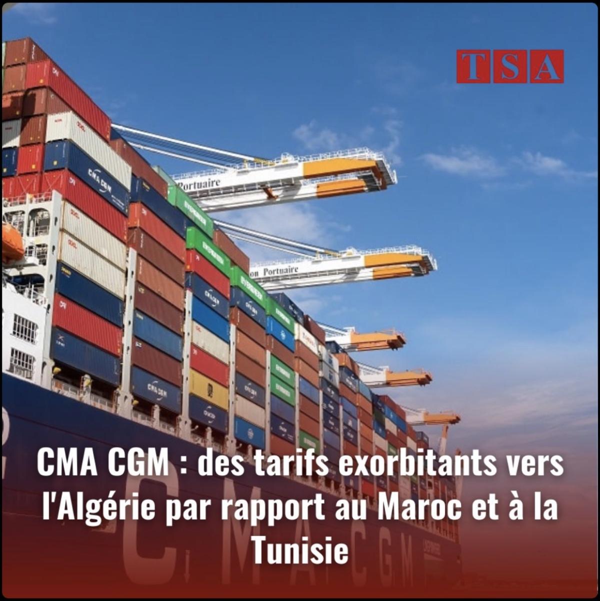 Transport maritime : l'Algérie paie le double de ses voisins maghrébins selon CMA CGM