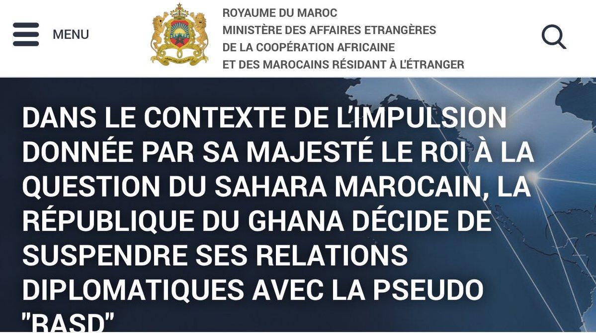 Le Ghana retire son soutien à la “RASD” et appuie la position marocaine sur le Sahara