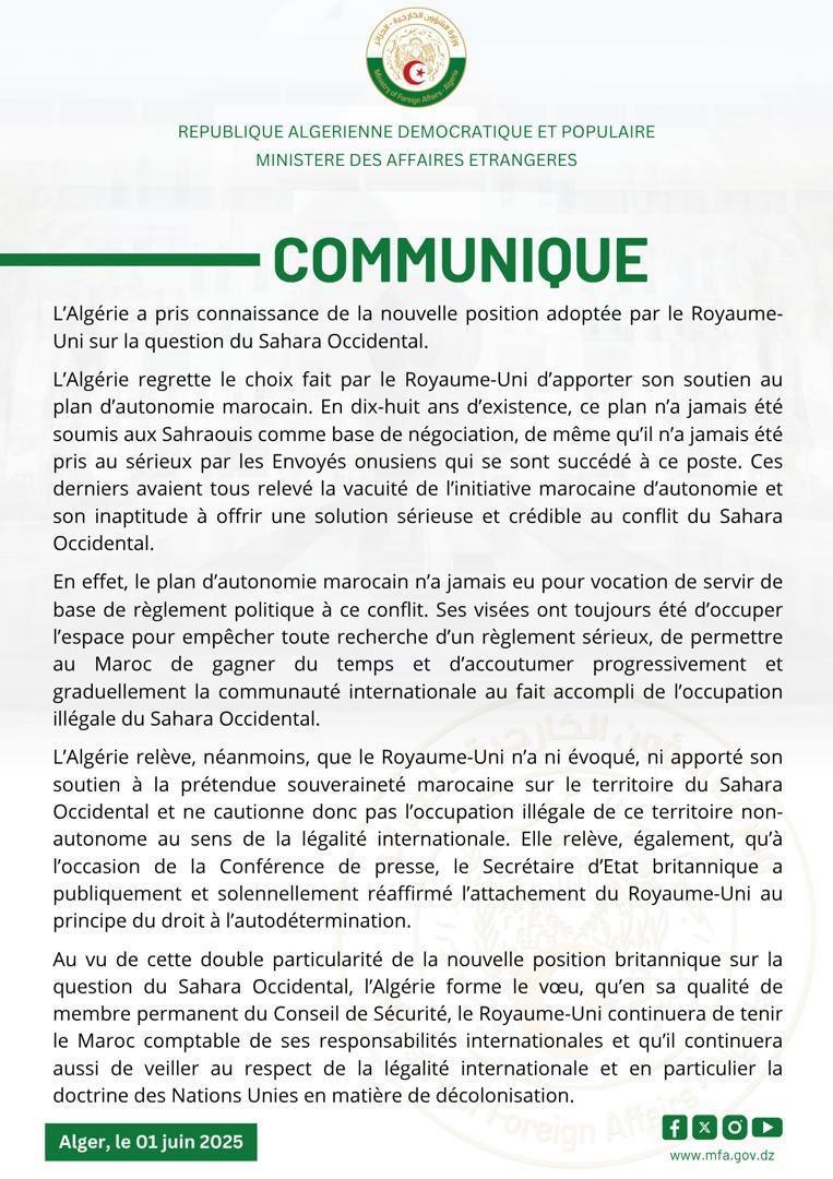 Après Paris et Washington, Londres s’aligne : le Royaume-Uni reconnaît l’autonomie marocaine sur le Sahara Occidental, marquant un tournant diplomatique historique Après Paris et Washington, Londres s’aligne : le Royaume-Uni reconnaît l’autonomie marocaine sur le Sahara Occidental, marquant un tournant diplomatique historique