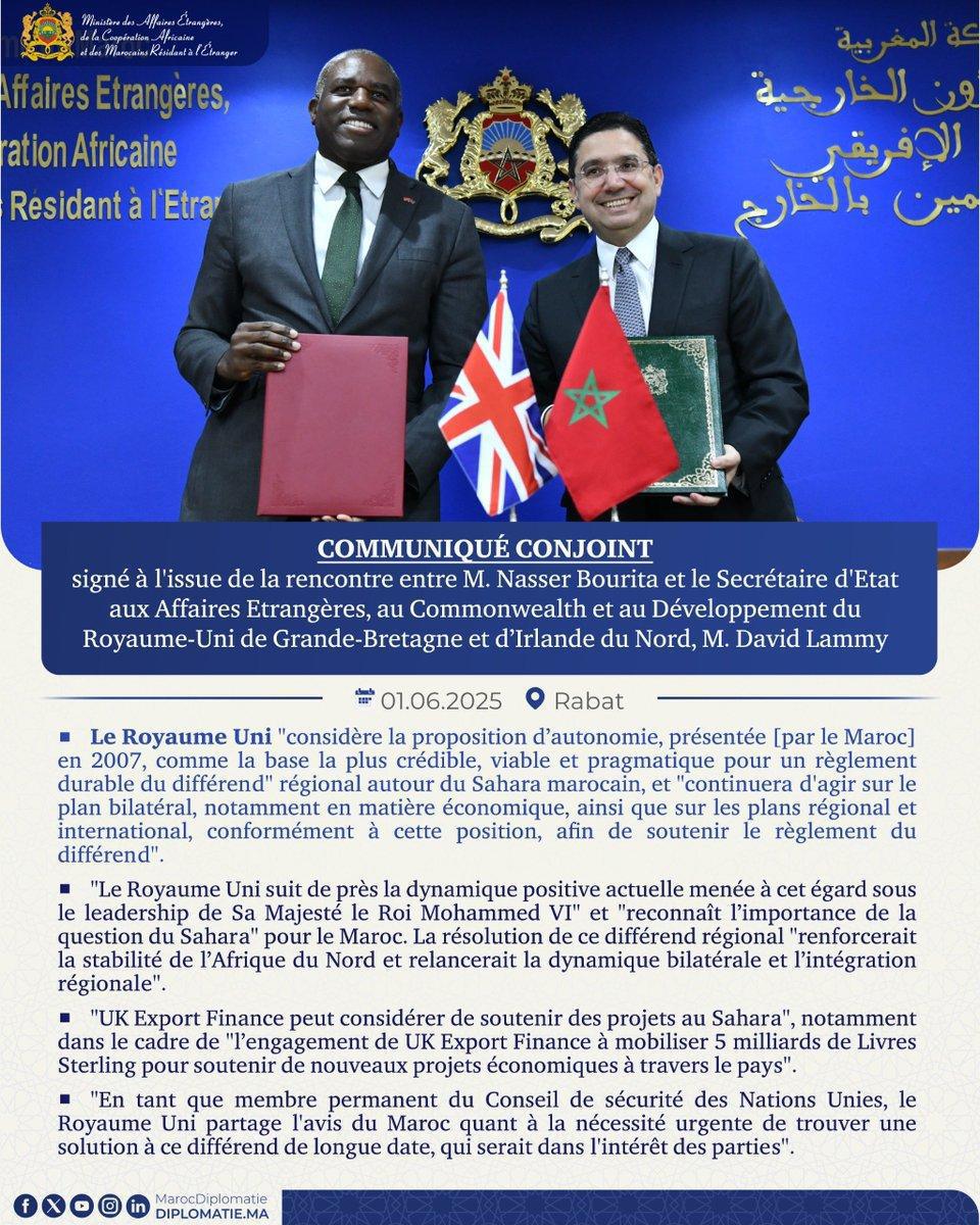 Après Paris et Washington, Londres s’aligne : le Royaume-Uni reconnaît l’autonomie marocaine sur le Sahara Occidental, marquant un tournant diplomatique historique