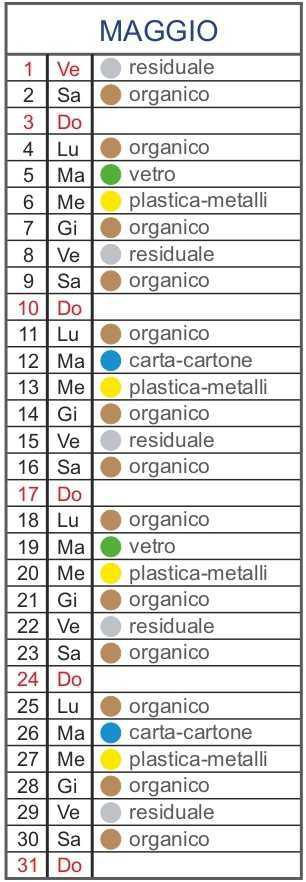 Calendario Utenze Domestiche