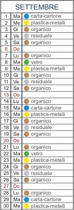 Calendario Utenze Domestiche