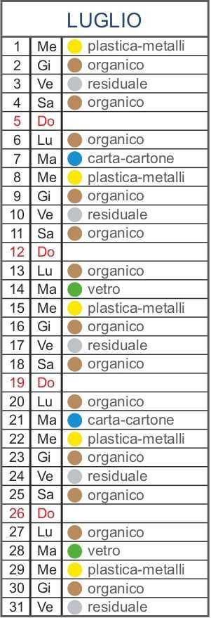 Calendario Utenze Domestiche