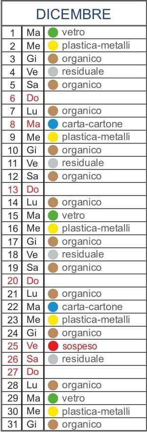 Calendario Utenze Domestiche