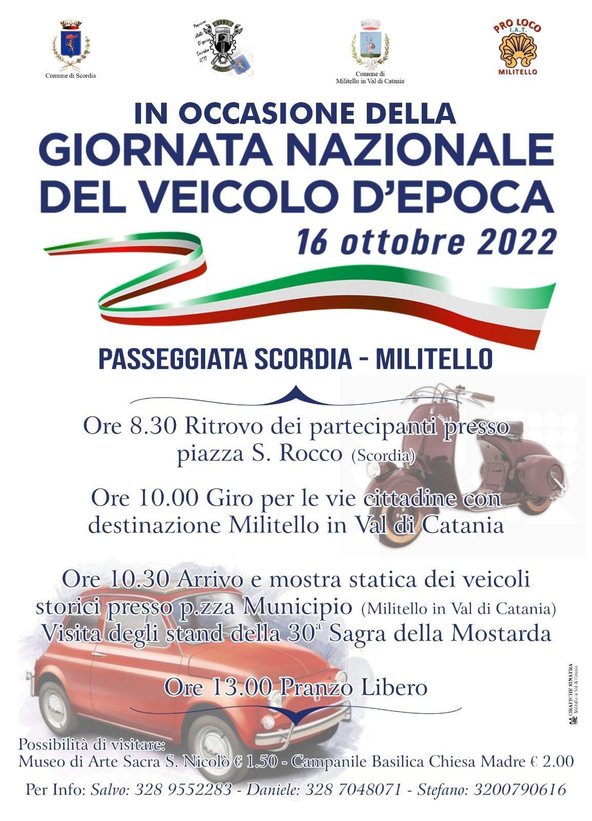 Giornata Nazionale del veicolo d'Epoca - Passeggiata Scordia - Militello