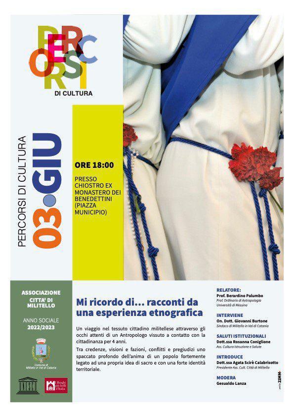 Percorsi di Cultura - Mi ricordo di...racconti di una esperienza etnografica