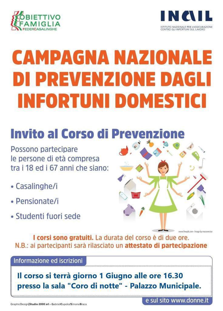 Campagna Nazionale di prevenzione dagli infortuni domestici - Invito al Corso di Prevenzione