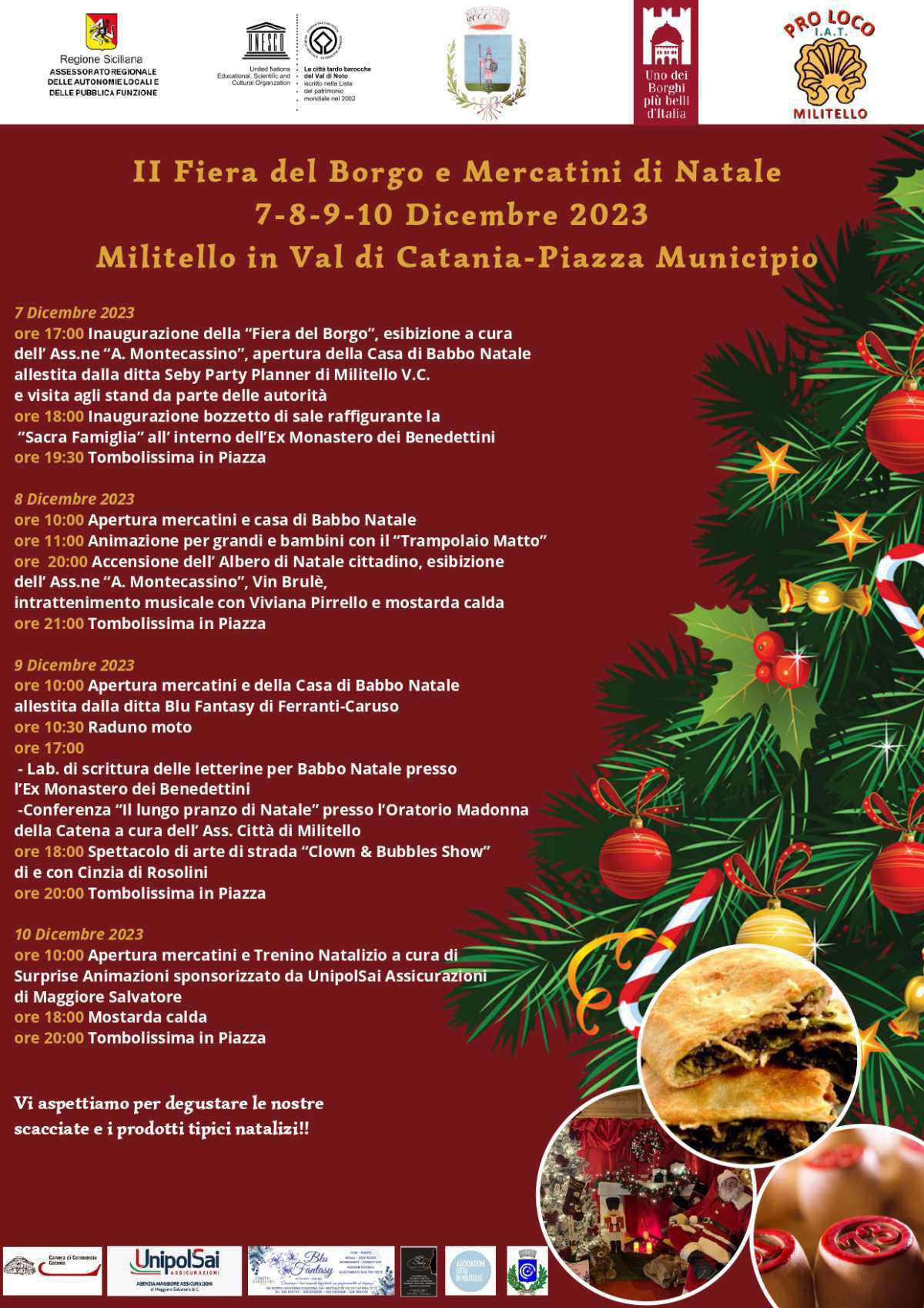 II Fiera del Borgo e Mercatini di Natale 7-8-9-10 Dicembre 2023 - Militello in Val di Catania