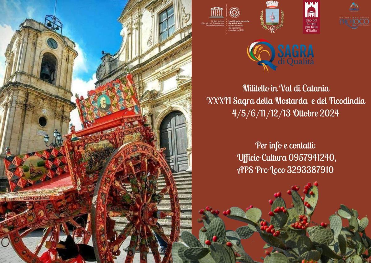 XXXII^ Sagra della Mostarda e del Ficodindia 4-5-6/11-12-13 Ottobre 2024 - Militello In Val di Catania XXXII^ Sagra della Mostarda e del Ficodindia 4-5-6/11-12-13 Ottobre 2024 - Militello In Val di Catania