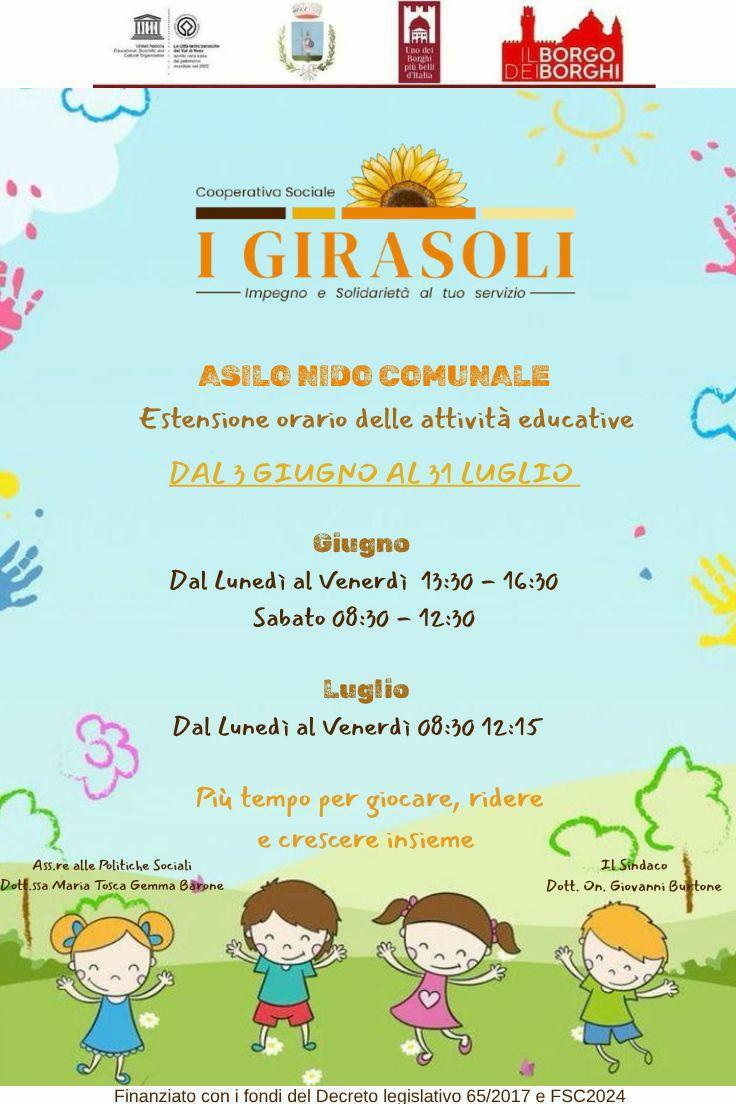 Asilo Nido comunale - Estensione orario attività educative