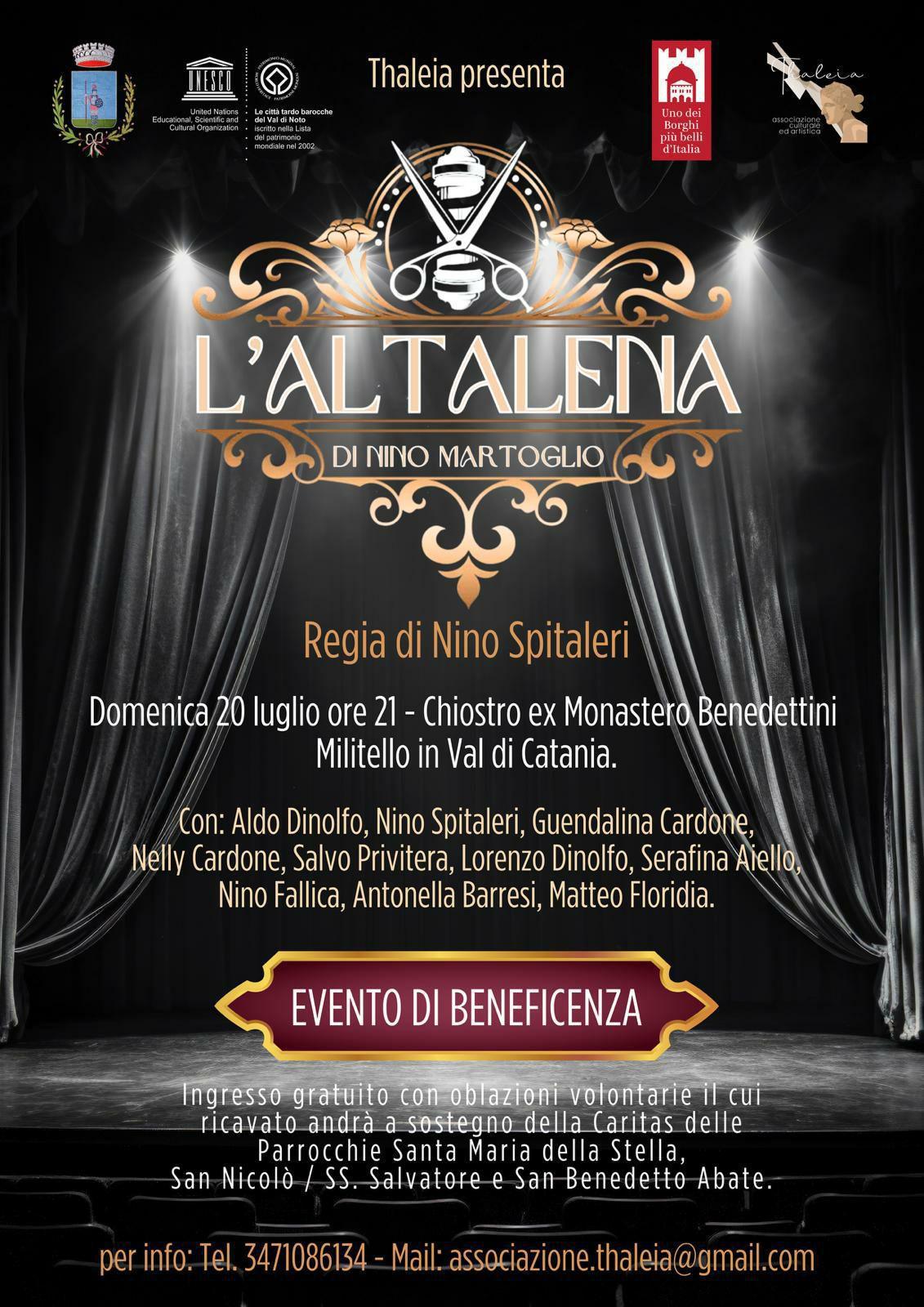 Evento di beneficenza - L'Altalena di Nino Martoglio 