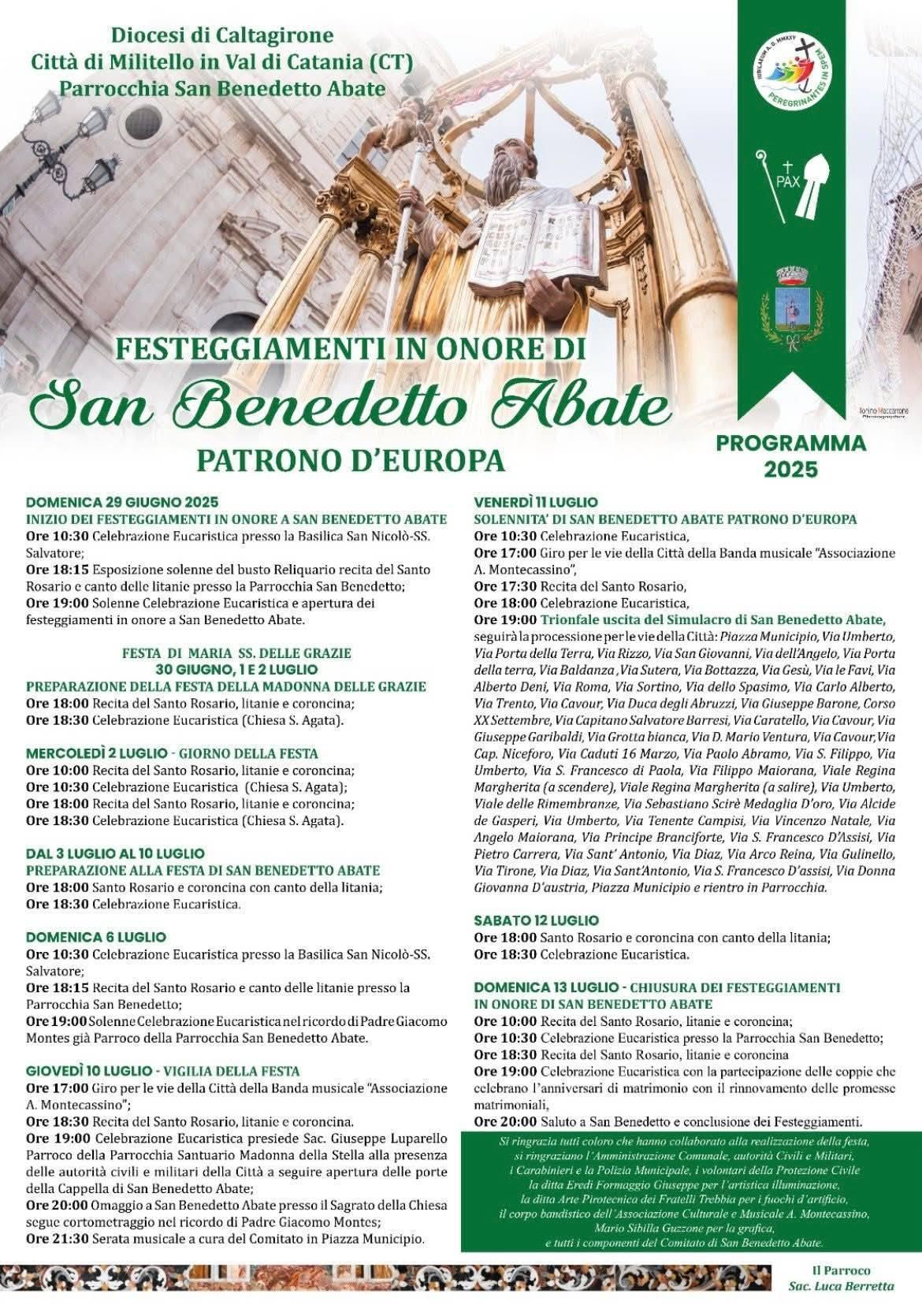 Festeggiamenti in onore di San Benedetto Abate Patrono d'Europa