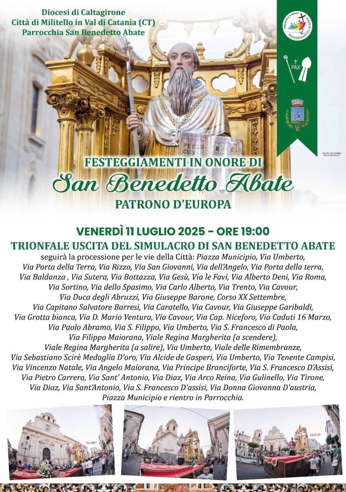 Festeggiamenti in onore di San Benedetto Abate Patrono d'Europa