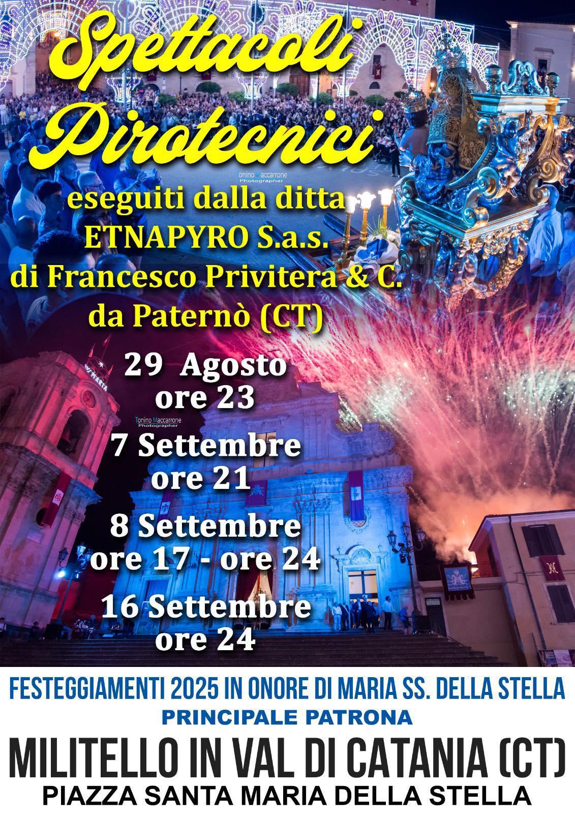 Festeggiamenti in onore di Maria Santissima della Stella - Principale Patrona di Militello In Val di Catania