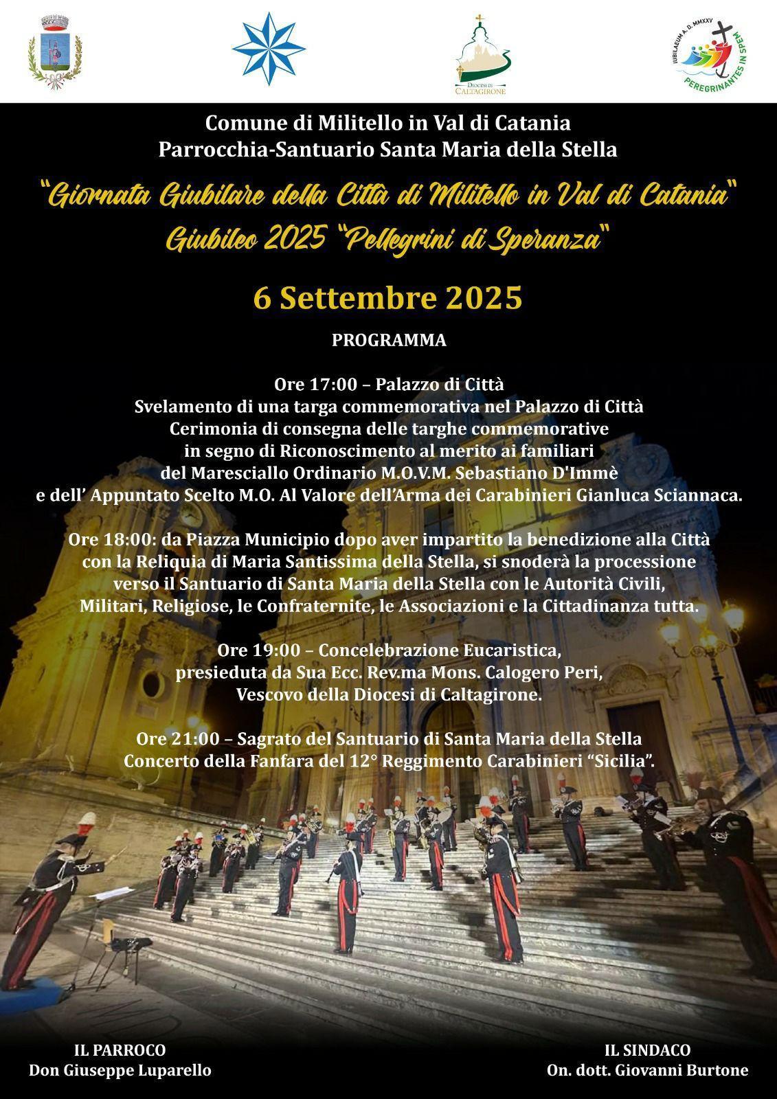 "Giornata Giubilare della Città di Militello in Val di Catania" - Giubileo 2025 "Pellegrini di Speranza"
