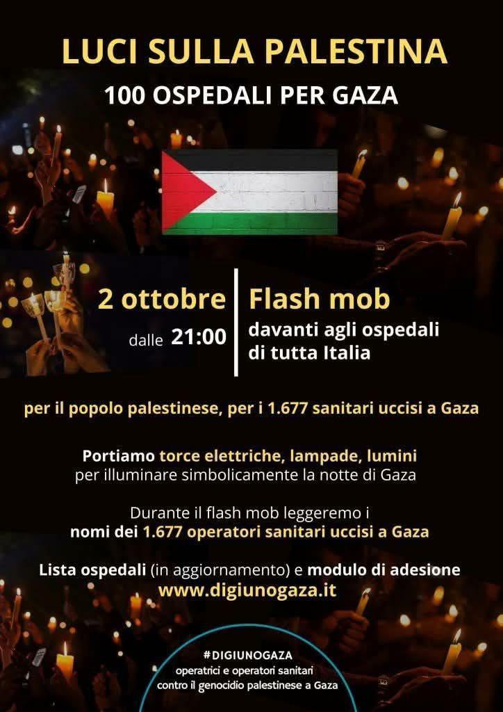 Flash mob - Luci sulla Palestina 100 Ospedali per Gaza (dalle ore 21.00)