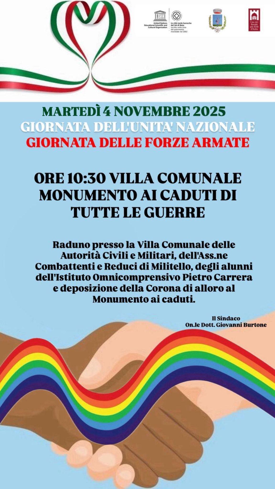 Giornata dell'Unità Nazionale e Giornata delle Forze Armate (inizio ore 10.30)