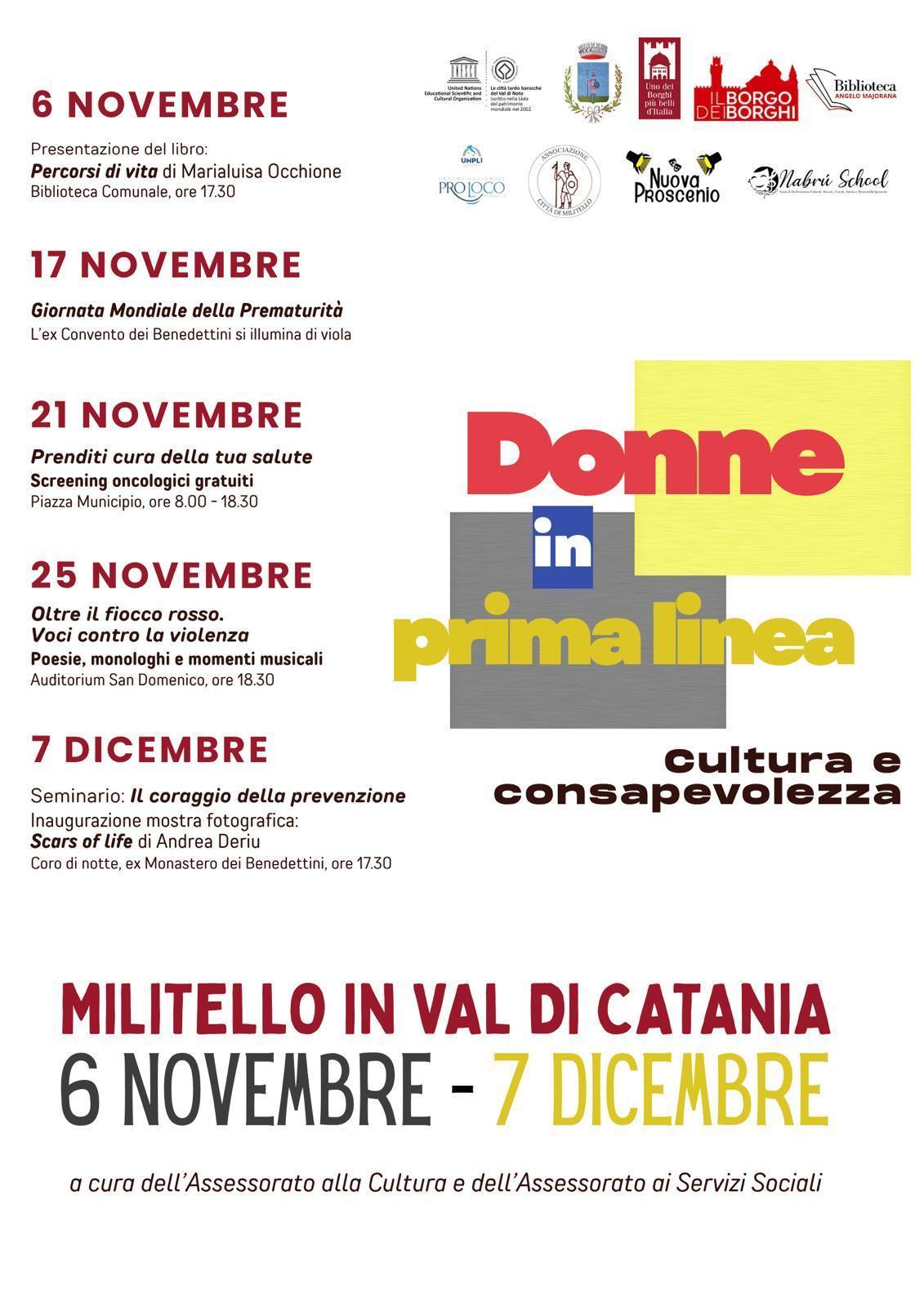 Seminario: "II coraggio della prevenzione" Inaugurazione mostra fotografica: "Scars of life" di Andrea Deriu - Coro di notte (inizio ore 17.30)