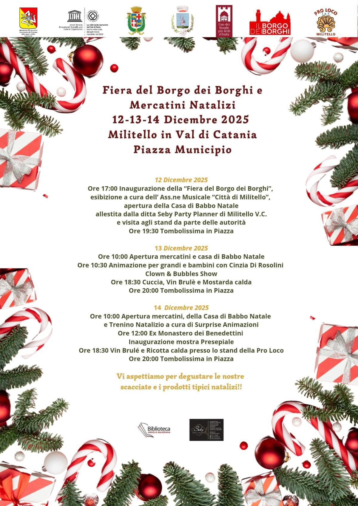 Fiera del Borgo dei Borghi e Mercatini di Natale 12-13-14 Dicembre 2025 