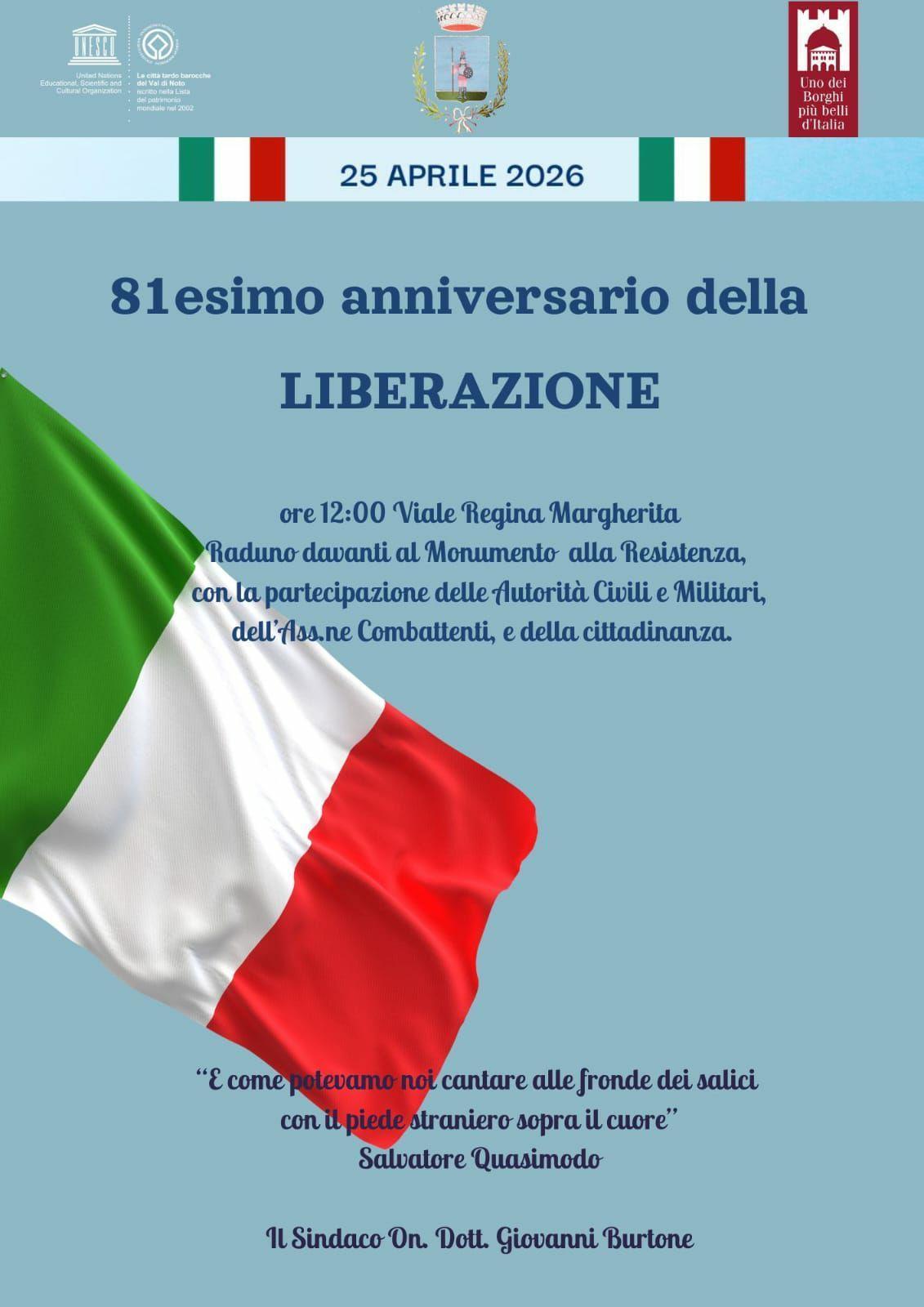 25 Aprile 2026 - 81esimo Anniversario della Liberazione (dalle ore 12.00)