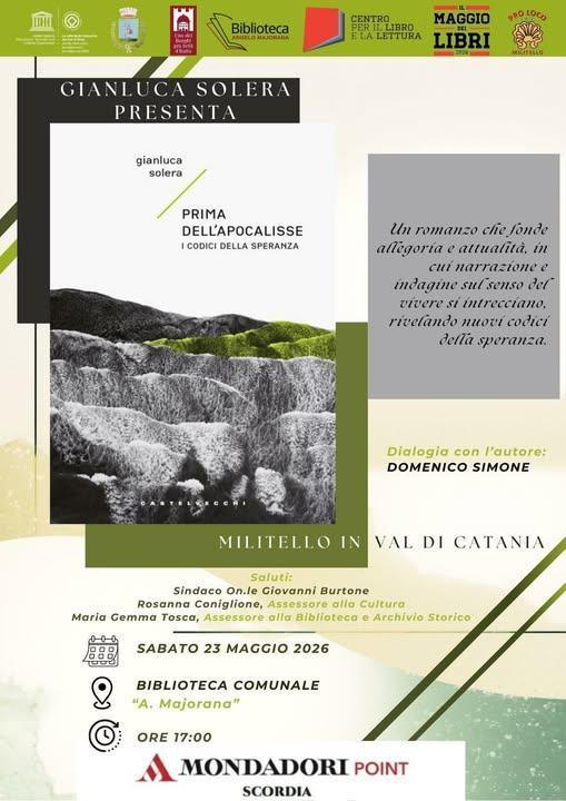 Presentazione del romanzo "Prima dell'Apocalisse. I codici della speranza" di Gianluca Solera (inizio ore 17:00)