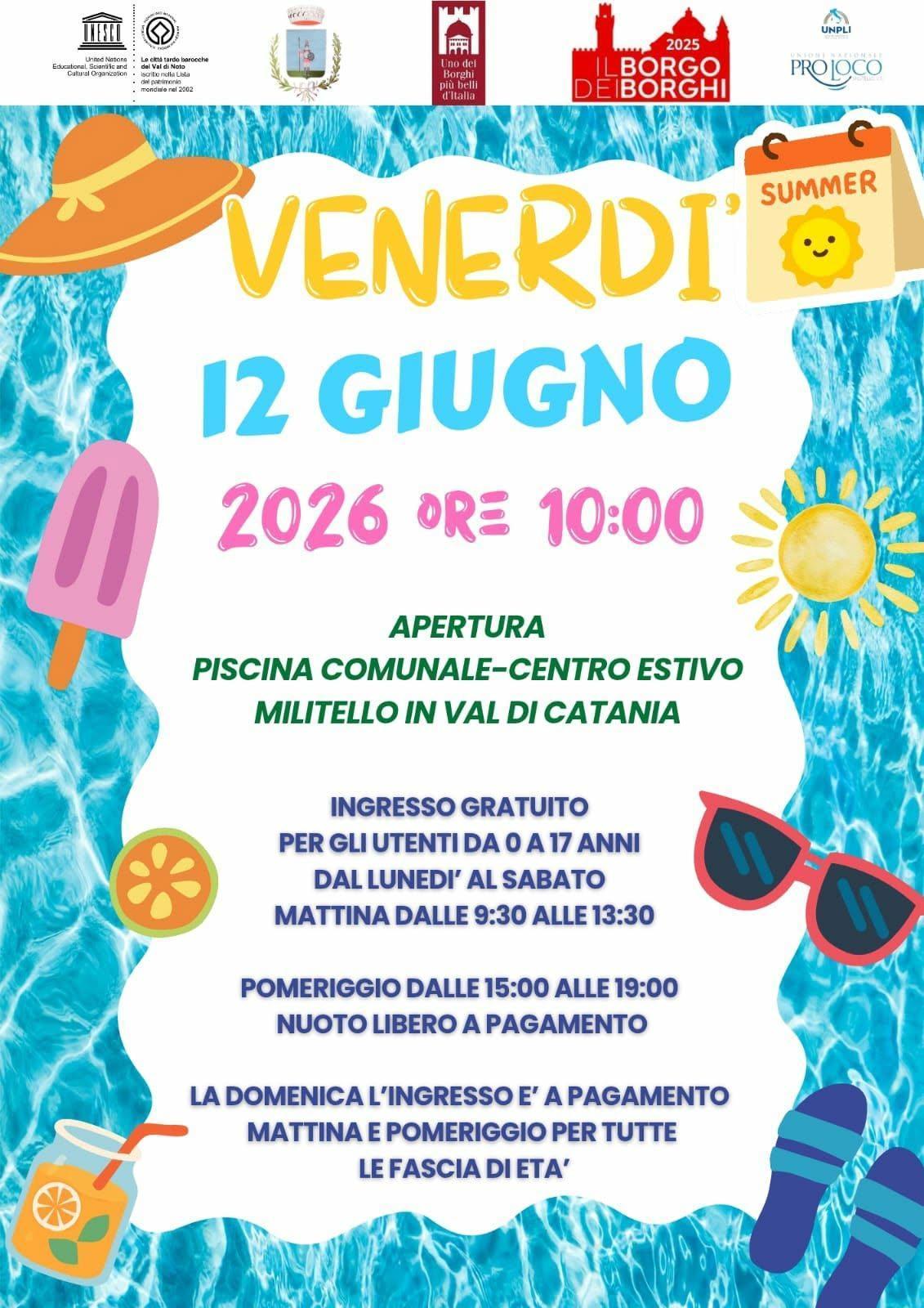 Apertura Piscina Comunale
