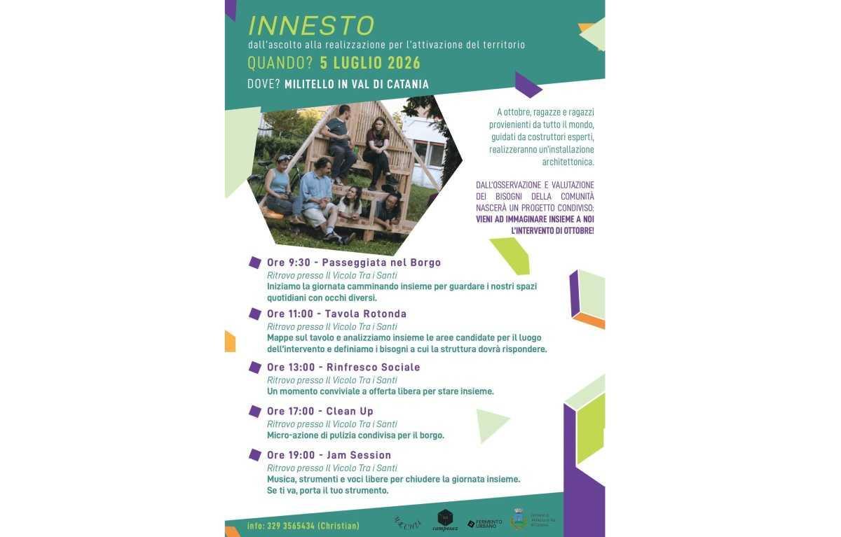 Innesto- dall'ascolto alla realizzazione per l'attivazione del territorio (Inizio ore 9.30)