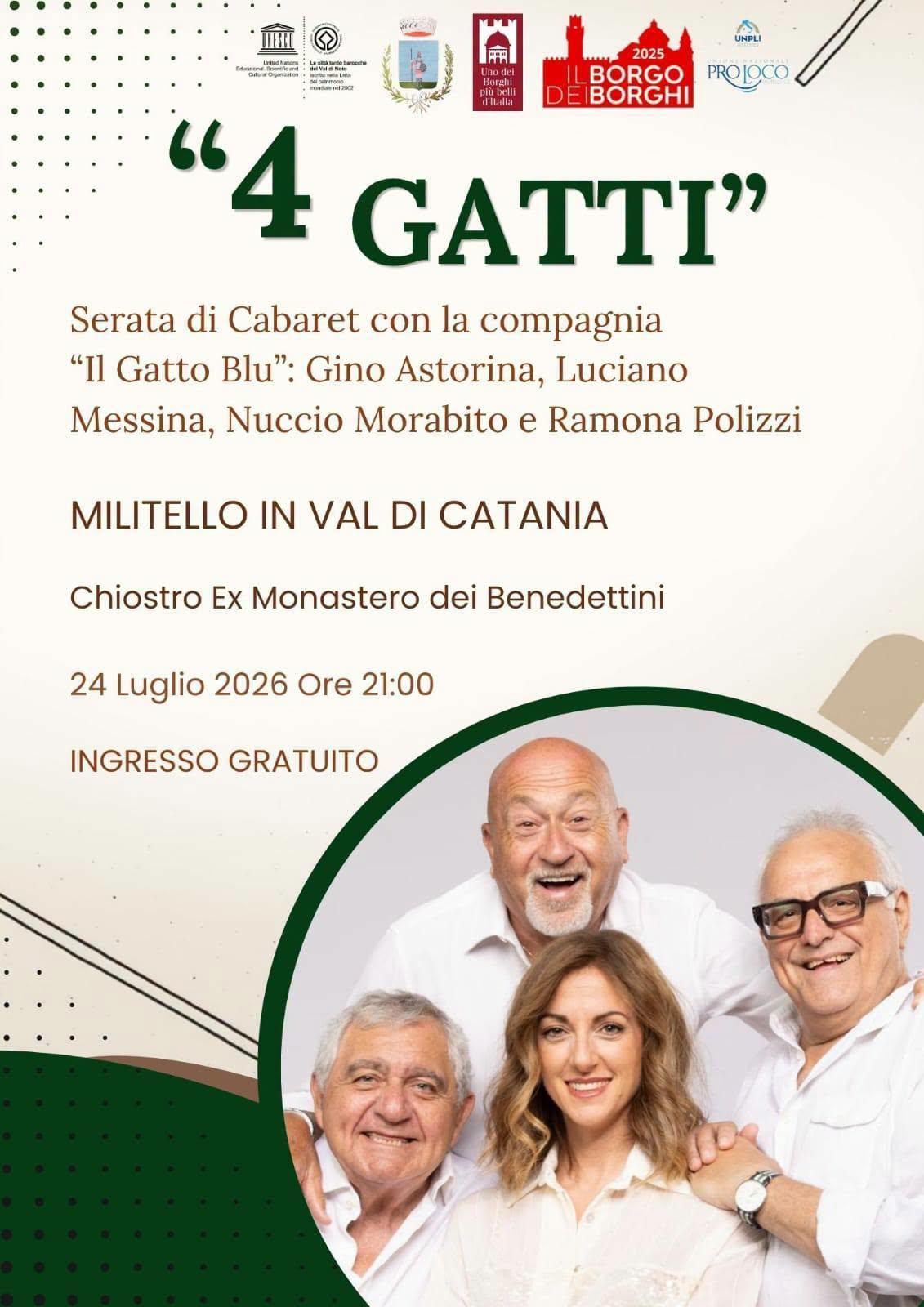 "4 Gatti" Serata di Cabaret (inizio ore 21:00)