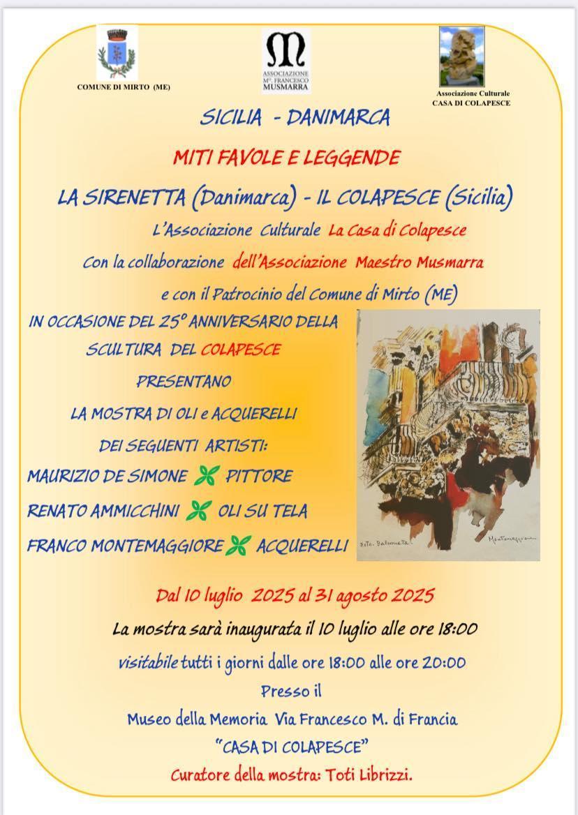 Mostra Sicilia - Danimarca, Miti Favole e Leggende La Sirenetta (Danimarca) - Il Colapesce (Sicilia)
