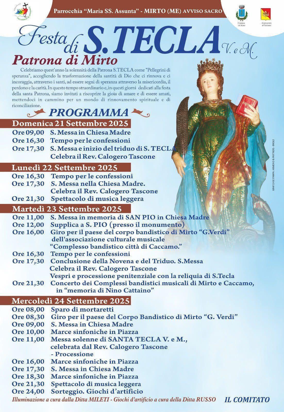 Festa di Santa Tecla - Patrona di Mirto