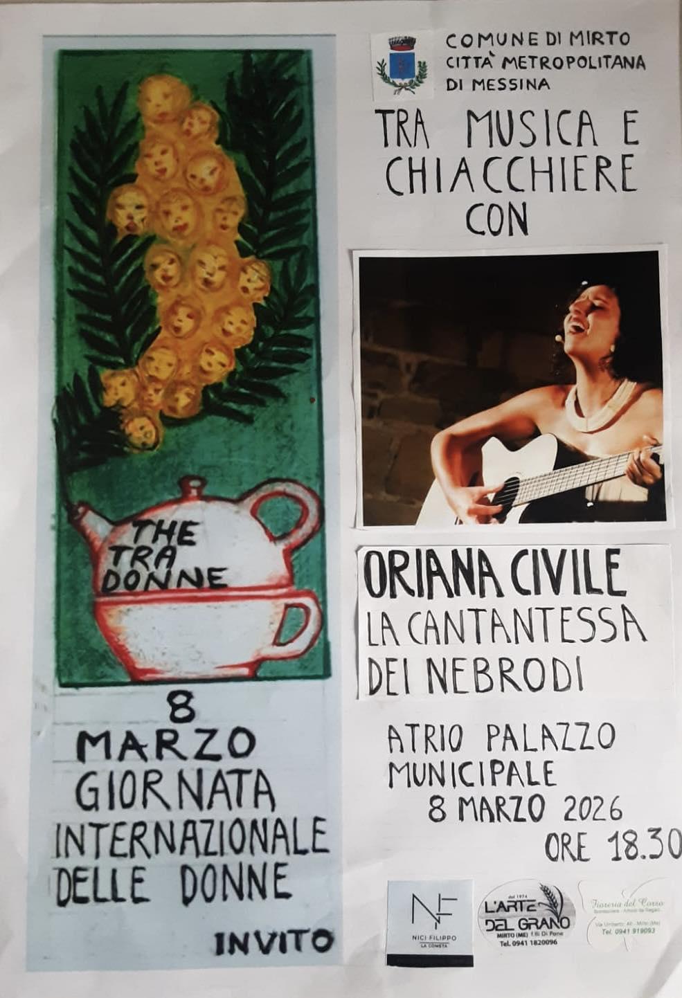 Tra Musica e Chiacchiere con Oriana Civile la Cantantessa dei Nebrodi (dalle ore 18.30)