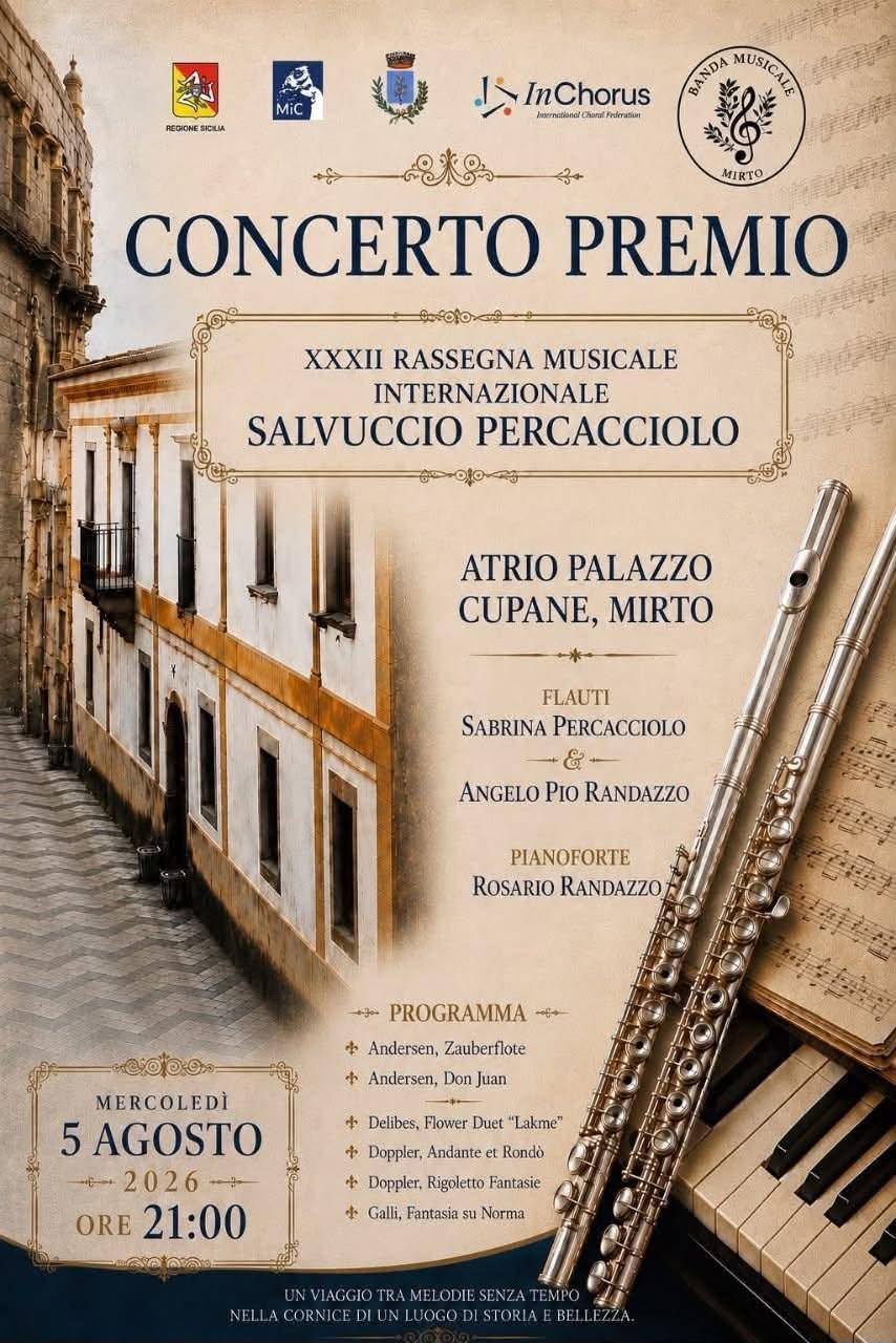 Concerto Premio - XXXII Rassegna Musicale Internazionale Salvuccio Percacciolo (inizio ore 21:00)