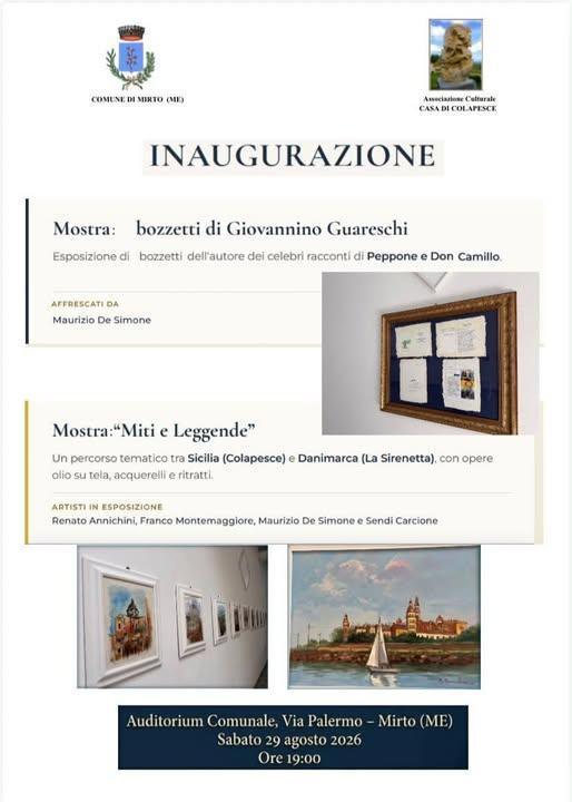 Inaugurazione: Mostra: bozzetti di Giovannino Guareschi - e Leggende" (inizio ore 19:00)
