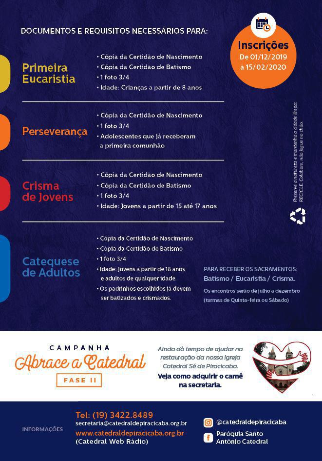 Inscrição da Catequese