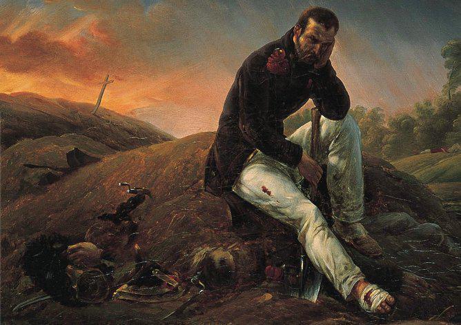 Horace Vernet: Le soldat sur le champ de bataille décrit par Baudelaire comme "cet art improvisé au roulement du tambour, ces toiles badigeonnées au galop, cette peinture fabriquée à coups de pistolet"