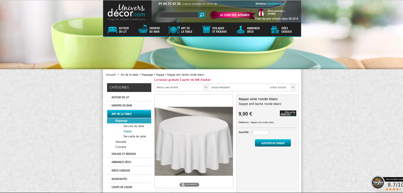 Linge de maison et nappes
