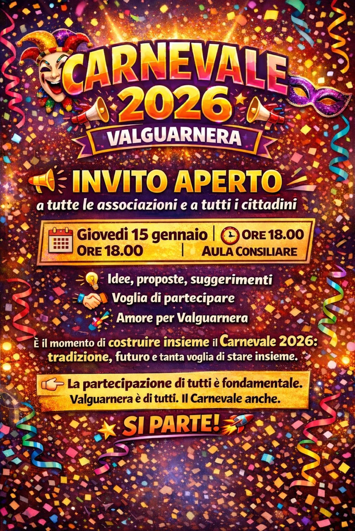 Carnevale 2026 - Valguarnera (inizio ore 18.00) Carnevale 2026 - Valguarnera (inizio ore 18.00)