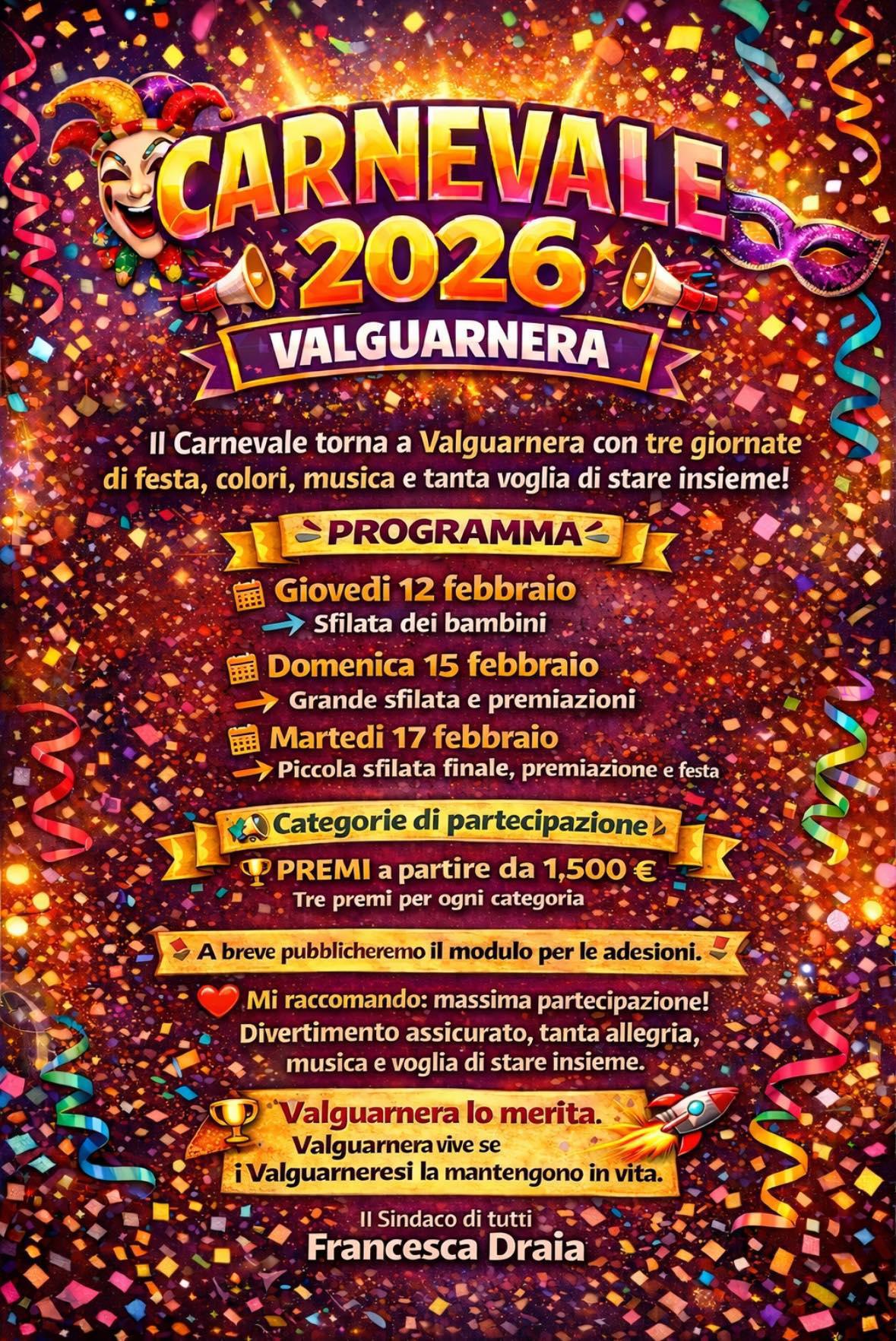 Grande serata di Carnevale (inizio ore 19.00)