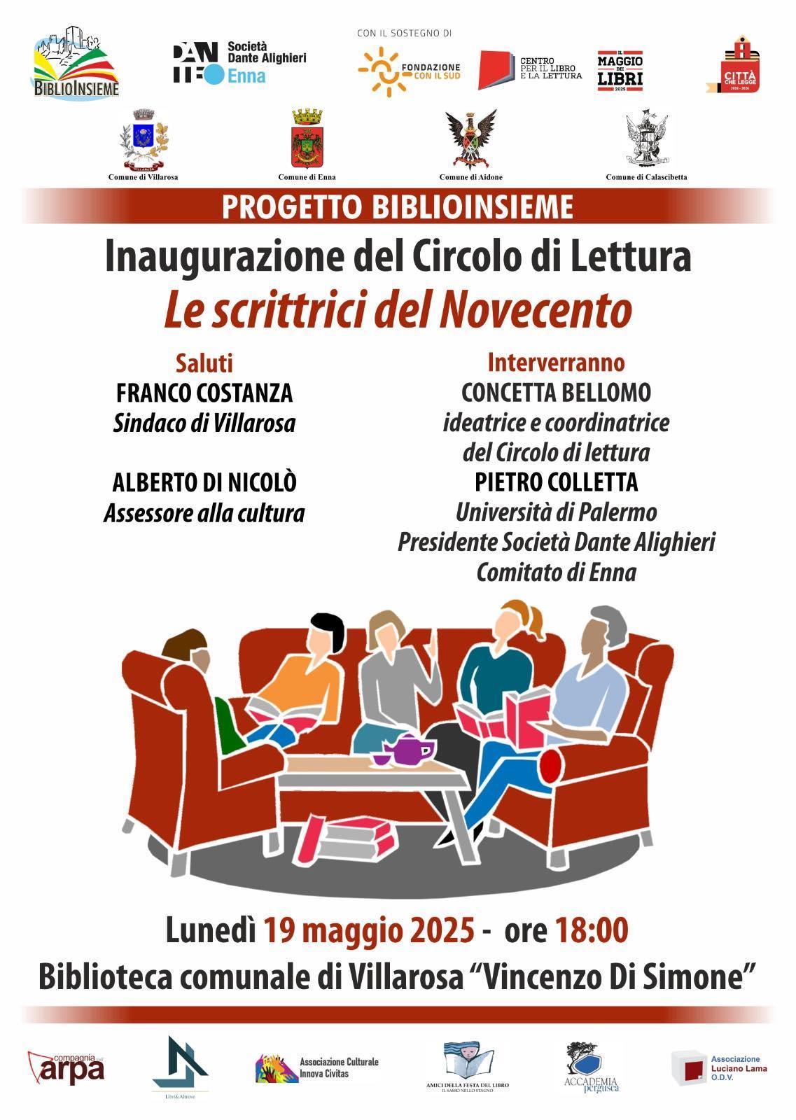 Inaugurazione del Circolo di Lettura "Le Scrittrici del Novecento" (inizio ore 18.00) Inaugurazione del Circolo di Lettura "Le Scrittrici del Novecento" (inizio ore 18.00)