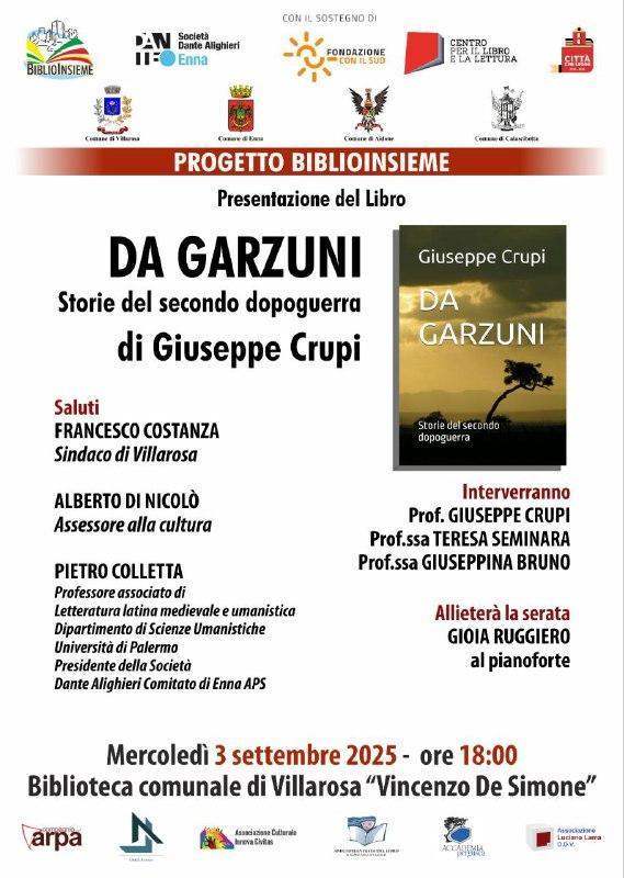 Presentazione del Libro DA GARZUNI Storie del secondo dopoguerra di Giuseppe Crupi (inizio ore 18.00)