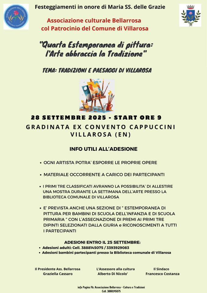 Quarta Estemporanea di Pittura (inizio ore 9.00) Quarta Estemporanea di Pittura (inizio ore 9.00)