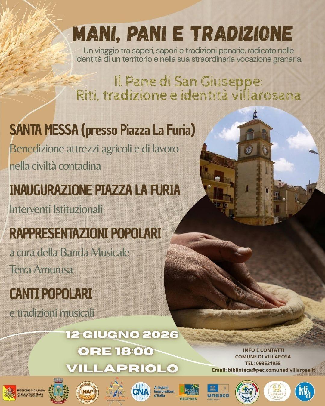 Il Pane di San Giuseppe – Mani, Pani e Tradizione (inizio ore 18.00) Il Pane di San Giuseppe – Mani, Pani e Tradizione (inizio ore 18.00)